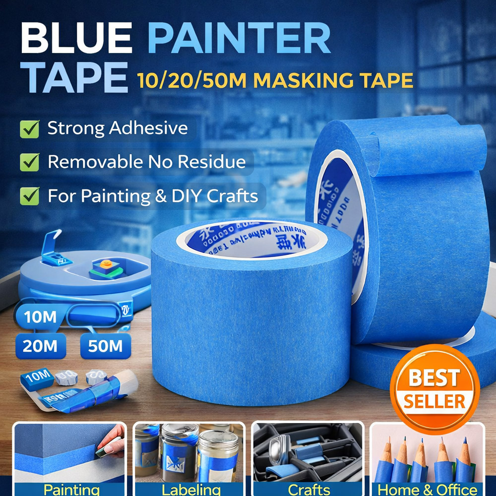 Model Kit Paint Remover - Niebieska taśma malarska 10/20/50M, taśma maskująca,